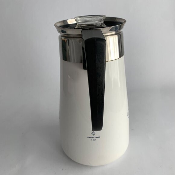 Corning Ware 9 Cup Black Trefoil Coffee Pot Carafe - Picture 4 of 8
